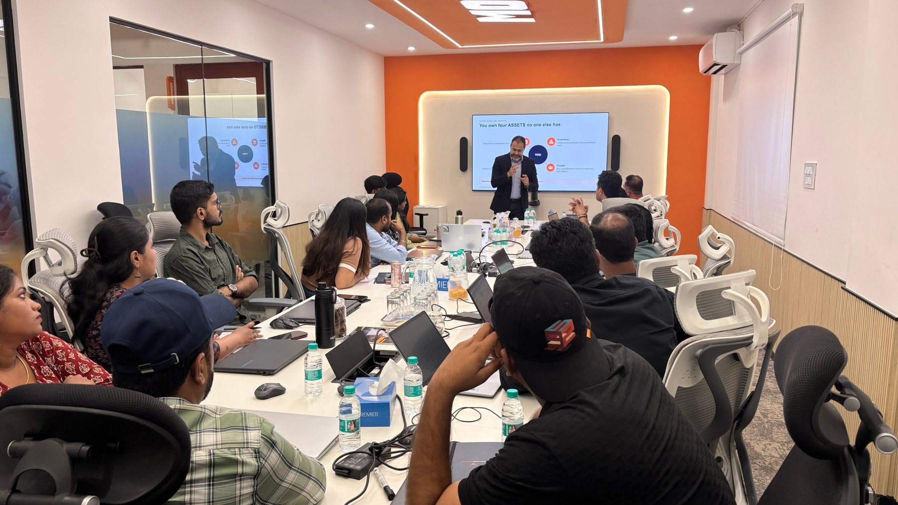 Zubair Fareed Patel facilitating the Think Like an Owner module at Technosport