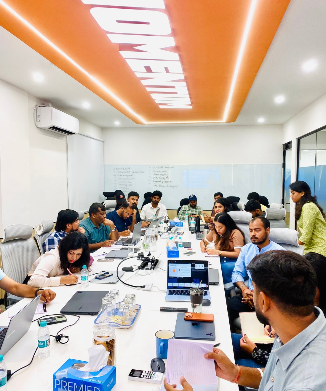 Technosport leaders working through an exercise